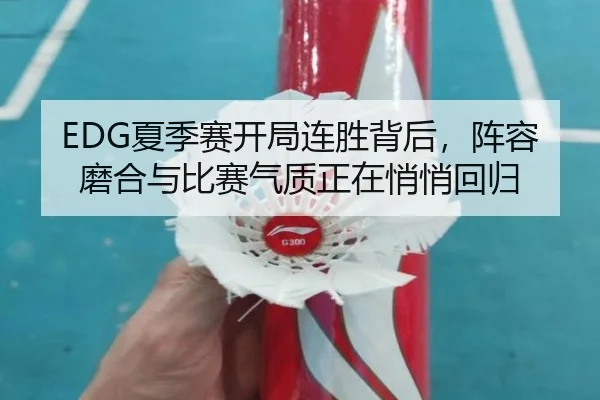 EDG夏季赛开局连胜背后，阵容磨合与比赛气质正在悄悄回归